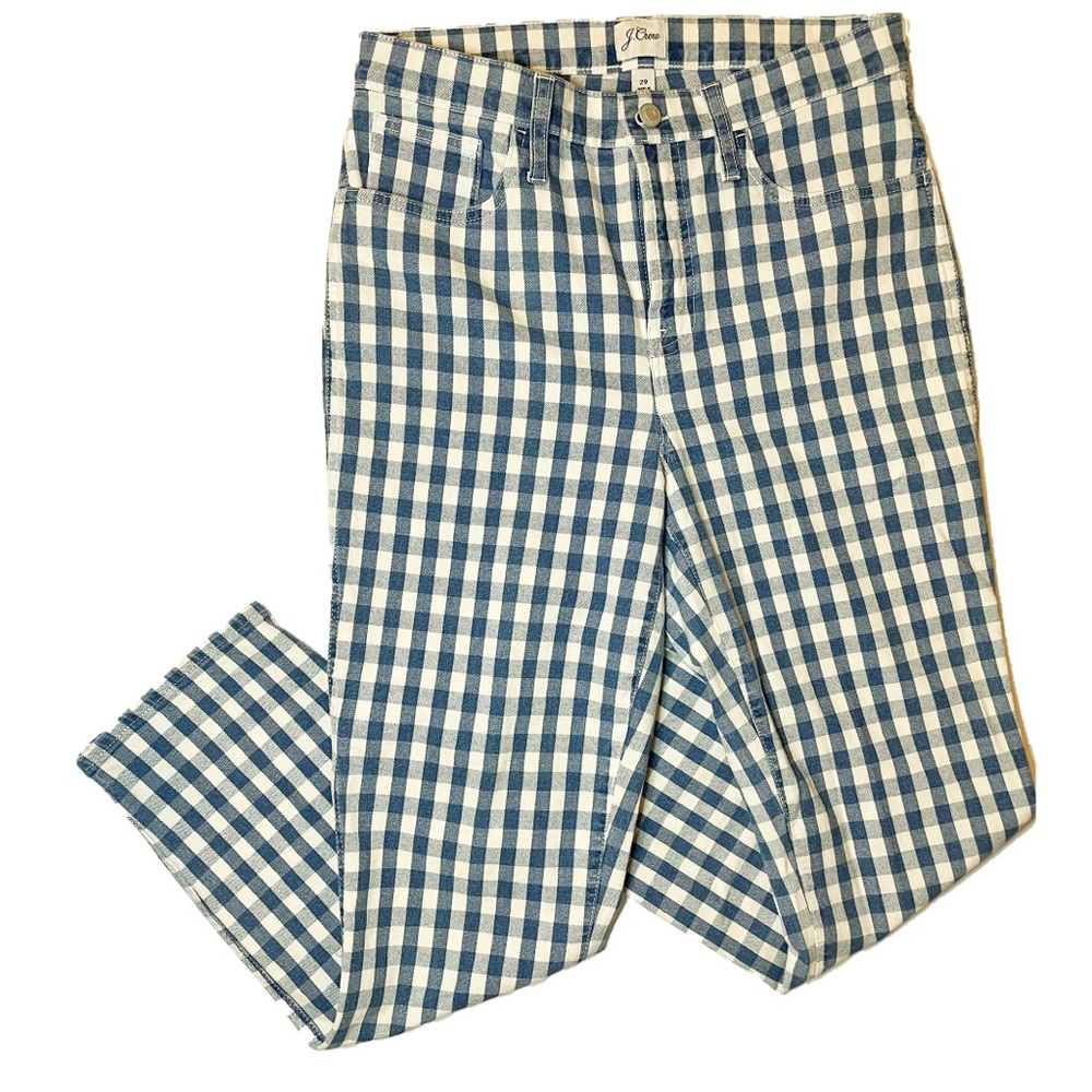 J. CREW Gingham Denim Jean Pants - “Vintage Straight” Size 29